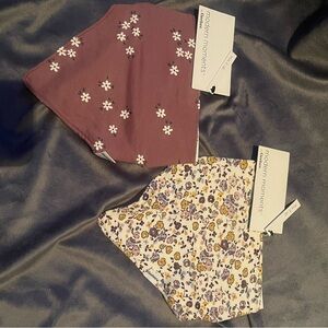 Gerber Floral and Solid Baby Bibs - Cream and Purple